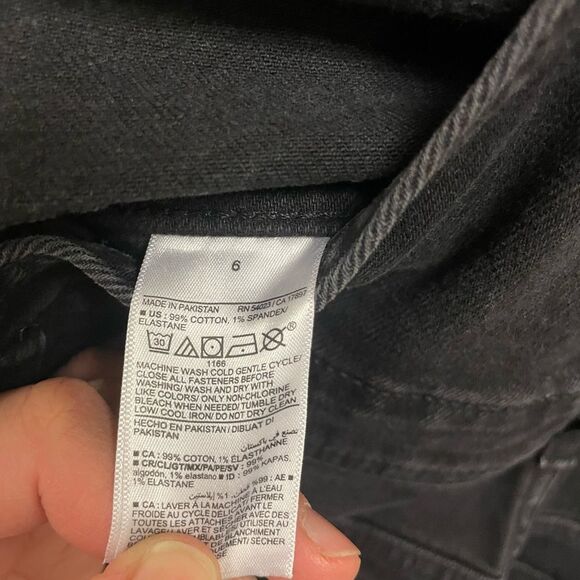 Old Navy Black Straight Fit Overalls with distressed detailing on knees size 6 - Picture 9 of 9